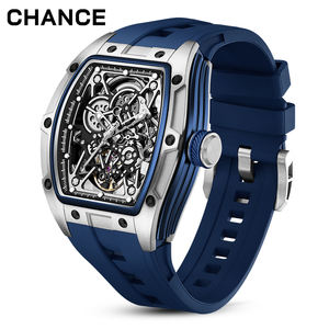 Reloj Mecánico de Pulsera con Movimiento Automático, Diseño Hueco, Correa de Silicona Impermeable, Diseño DG - Product Image 1