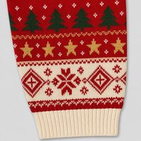 Sweater Natal Vintage Pria dengan Cetakan Huruf Happy Holidays, Motif Salju, Pohon Pinus, dan Rajutan Fair Isle, Pullover Natal.