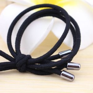 Coleteros Negros con Extremos Metálicos, Bandas Elásticas para el Cabello con Nudos para Uso Diario, Accesorios para el Cabello para Mujeres y Niñas - Product Image 4