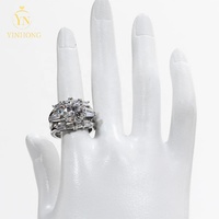 Bague de fiançailles de mariage personnalisé ovale cubique bague de fiançailles en argent 925 Moissanite bague de fiançailles pour les femmes