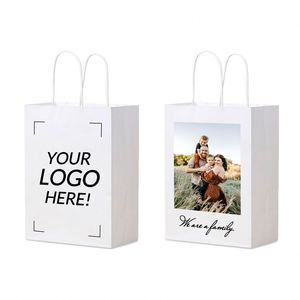 Sacs en papier kraft brun robustes avec logo personnalisé, fond renforcé et poignée durable pour usage quotidien et cadeaux de mariage - Product Image 1