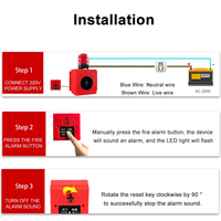 Alarma con Sensor de Movimiento para Microondas, Luz Estroboscópica LED Roja, Audio USB, Reemplazo de Control Remoto Infrarrojo, Alerta de Incendio