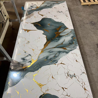 Offre Spéciale : Panneau Mural et Plaque en SPC Effet Marbre Ignifuge et Imperméable 4x8 pieds / Feuille de PVC Effet Marbre avec Revêtement Anti-UV