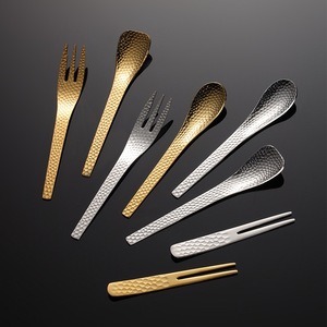 Couverts martelés exquis cuillère et fourchette ensemble en acier inoxydable 304 <span class=keywords><strong>thé</strong></span> cuillère à café Mini Dessert fourchette à fruits - Product Image 6