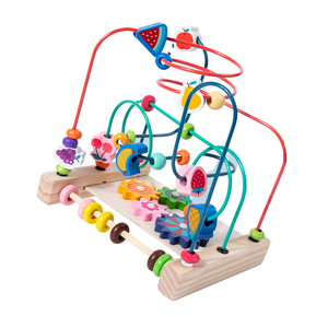 Safety Wooden Beads Maze Roller <strong>Ccoaster</strong> Game Educational Sliding Beads Early Educational Toys - Product Image 2