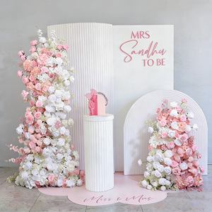 Décoration de mariage romantique en gros : Arche de fleurs artificielles en soie blanches, roses et rouges, toile de fond et tour à gâteaux pour cérémonie de mariage et fête - Product Image 4