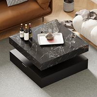 Table basse carrée Mobilier de salon en marbre Support TV et table basse