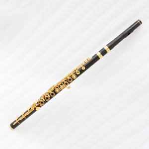 Flûte en ébène de qualité supérieure, instrument de musique, clés plaquées or, flûte en bois, 17 trous ouverts, flûte professionnelle - Product Image 1