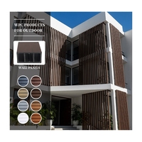 Lamelle extérieure composite WPC marron chocolat 50x100mm résistante aux UV durable pour façade d'angle de bâtiment moderne
