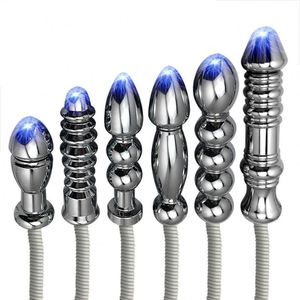Electric Shock Wave Therapy Smooth Metal Butt Anal <b>Plug</b> <b>Vaginal</b> Massager Steel Vibrating Anal <b>Plug</b> Set for Couples Sex Toys - Product Image 1