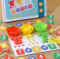 Tableau de comptage et de tri des couleurs en bois pour enfants, jouet éducatif pour l'apprentissage précoce, vente en gros
