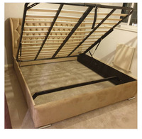 Cadre de lit pliable en métal pour gagner de la place, taille king size, pour salon, base de lit utilisable avec lattes en bois durables pour hôtel
