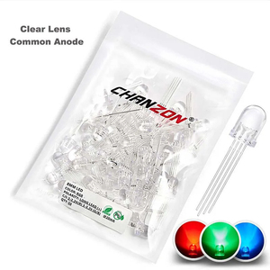 50 adet 8mm RGB LED yayan diyot mikro göstergesi kırmızı yeşil mavi renkli ortak anot katot <span class=keywords><strong>3V</strong></span> süper parlak PCB devre ampul - Product Image 4