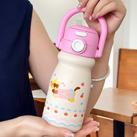 Mignonne tasse isotherme pour enfants avec poignée facile à saisir, utilisation quotidienne, thermos en acier inoxydable 316L, affichage de la température LED, anti-fuite