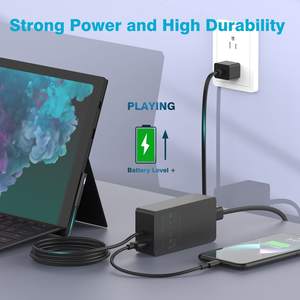 Adaptateur secteur portable 44W 20V 3.25A 5V/1A QC2.0 Charge rapide OTP/OVP Câble rétractable Conception pliable pour <span class=keywords><strong>Microsoft</strong></span> - Product Image 5