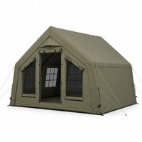 Tente de réception prête à l'emploi 480x360cm 17.2 ㎡   Paravent de séparation de pièce en Oxford 600D vert imperméable avec fenêtres amovibles en TPU pour événements