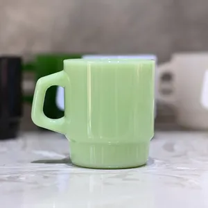 Taza de vidrio de borosilicato con mango, taza de té personalizada