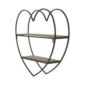 Organizzatore da Parete a Forma di Cuore, Mensole in Metallo e Legno, Decorazione per Casa e Studio - Product Image 3
