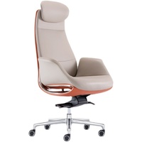 Chaise de bureau de direction en cuir véritable et fibre de carbone, base en alliage d'aluminium à cinq étoiles, design moderne réglable, accoudoirs fixes