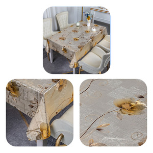Boen kim loại in nhựa Khăn trải bàn bao gồm cuộn tùy chỉnh Vàng Emboss <span class=keywords><strong>PVC</strong></span> bảng vải cho nhà Pano De Mesa - Product Image 3