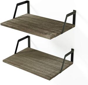 Fácil montaje flotante estantes montado en la pared <span class=keywords><strong>de</strong></span> <span class=keywords><strong>madera</strong></span> rústica estantes con gran capacidad - Product Image 4