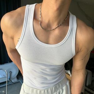 Pack of 3 Spandex <b>White</b> Tight Muscle Man <b>Vest</b> Ribbed Gym Mesn tank Top <b>Men</b> - Product Image 4