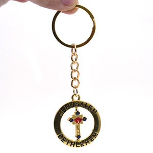 Llavero de Jerusalén y Belén, Colgante Redondo de Latón, Anillo Giratorio para Llaves, Joyería de Regalo - Product Image 2