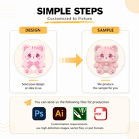 Juguete de Peluche de Gato Triste Rosa Personalizado Directo de Fábrica, Adorable, Servicios OEM, Impresión de Logotipo y Texto como Regalo Promocional