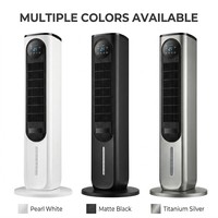 Ventilateur tour avancé 2-en-1, refroidissement et chauffage, climatiseur évaporatif avec 36 vitesses de vent et alarme de sécurité anti-chute