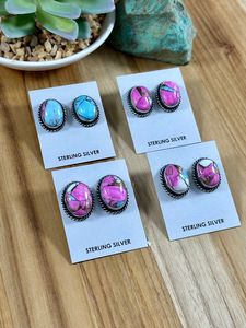 ชุดจี้และต่างหู4เม็ดทำด้วยมือเครื่องประดับเงินสเตอร์ลิงทำจากผ้าฝ้าย - Product Image 4