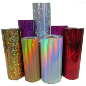 Holographic Permanent Vinyl Sheets Sparkle Glossy Adhesive hot stamping foil Holographic Foil