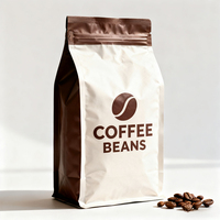 Sachet d'emballage de café en gros avec valve de dégazage et fermeture à clip facile pour les torréfacteurs spécialisés et les grains de café en vrac