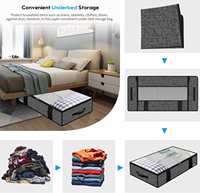 Sac de rangement pliable sous le lit pour couvertures et vêtements en tissu non tissé