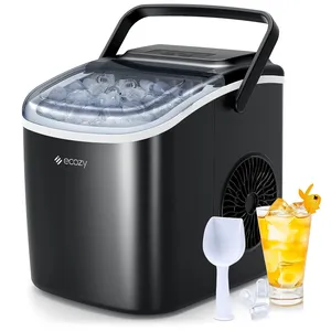 Ecozy Plastic Black 6 Minutes Fast Ice Making Portable Countertop Ice Maker with Self-cleaning Function