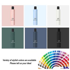 Custom UV Sun <b>Umbrella</b> With Logo Wholesale <b>Windproof</b> Portable Folding Mini Automatic <b>Umbrellas</b> With Pouch - Product Image 3