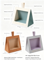 Boîte cadeau de banquet portable, recyclable, étanche, avec fermeture magnétique et fenêtre transparente, personnalisable, impression quadricolore, boîte simple