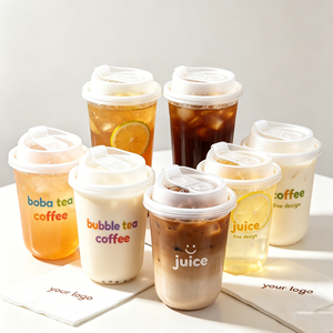 แก้วพลาสติกใสแบบใช้แล้วทิ้งขนาด 32 ออนซ์ (700 มล.) สำหรับใส่ชา sữa กาแฟ ชานมไข่มุก รูปทรงตัวยู พร้อมฝาปิด  รับสกรีนโลโก้ - Product Image 1