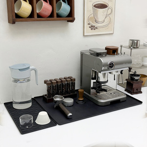 Silicone Coffee Machine <b>Mat</b> <b>Bar</b> Counter Pad Modern Minimalist Non-Slip Countertop Protector Heat-Resistant Draining Coaster <b>Mat</b> - Product Image 1