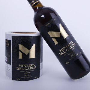 Luxury Textured Embossed Private <strong>Wine</strong> <strong>Labels</strong> Waterproof Raised Gold Foil Stamping <strong>Personalized</strong> Custom Red <strong>Wine</strong> <strong>Bottle</strong> <strong>Label</strong> - Product Image 1