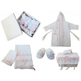 012 ชุดเด็กทารกสีชมพูแบบทอ - Product Image 1