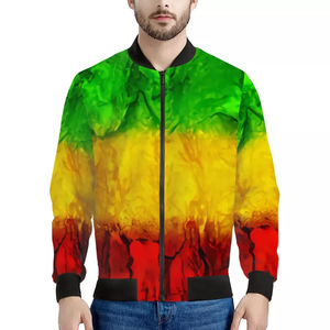 INSTANTARTS Jamaica Rasta Reggae Polka Dot Maple Leaf Black High Quality Clothing Brands Bomber Jacket Men Autumn Outdoor - Product Image 2