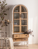Style minimaliste nordique moderne, armoire à vin en bois massif, armoire de rangement blanche à arche, meubles pour la maison
