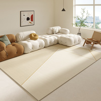 Tapis de salon en fibre de polyester de style pastoral, lavable en machine et résistant aux taches, personnalisable pour une utilisation en intérieur