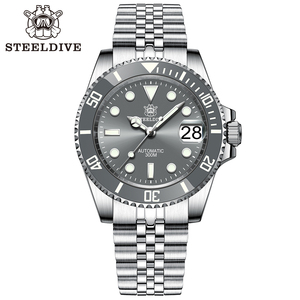 Reloj de Buceo STEELDIVE Oficial SD1953 de 40.5MM con Esfera Gris, Bisel de Cerámica Azul Luminoso, Cristal de Zafiro, 300M Automático Water Ghost - Product Image 1