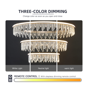 Đèn Treo Pha Lê Nhôm Hiện Đại Làm Mờ Phòng Khách Khách Sạn Trang Trí Sang Trọng Thiết Kế Mới - Product Image 2