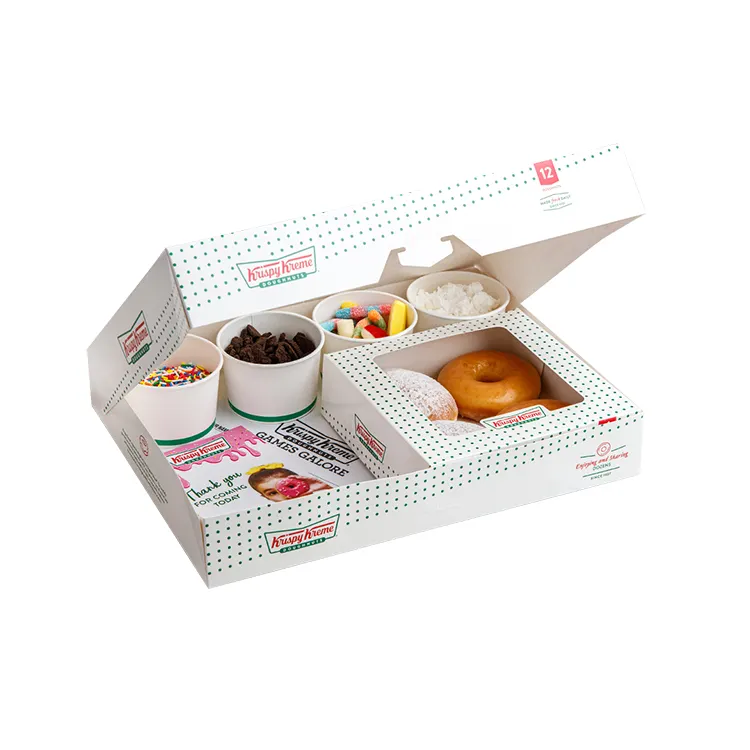 Custom Eco Friendly Wholesale Paper Donut Packaging Box With Logos