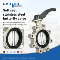 Válvula de Mariposa de Acero Inoxidable SS316 con Sello Suave, Brida RF, Manual/Eléctrica, Exd IP65, Sellado Central EPDM, para Químicos y Agua, PN16