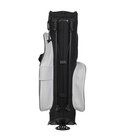 Sac de golf en cuir PU léger et portable avec double sangle, support rétractable, plusieurs poches et fermeture éclair – Accessoires de golf