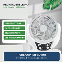 Ventilateur électrique solaire rechargeable Flashfish Summer, 16 pouces, oscillant, avec panneau solaire et batterie