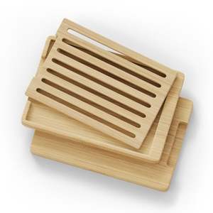 Planche à découper personnalisée en bois bambou <span class=keywords><strong>pain</strong></span> avec ramasse-miettes intégré - Product Image 1